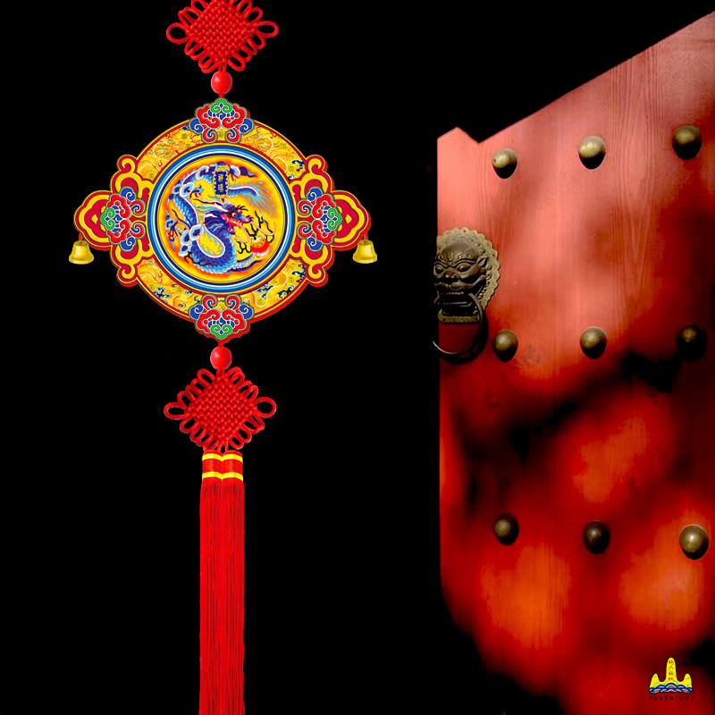 中国结福字2026年新款背景墙装饰品龙牌挂件客厅墙上过年入户大门