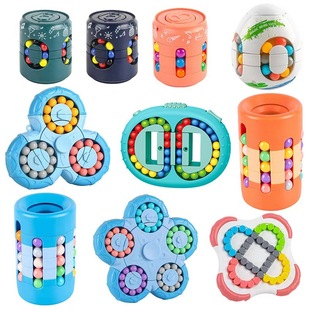 指尖陀螺六面旋转魔方益智减压神器创意魔豆脑力开发滚珠玩具