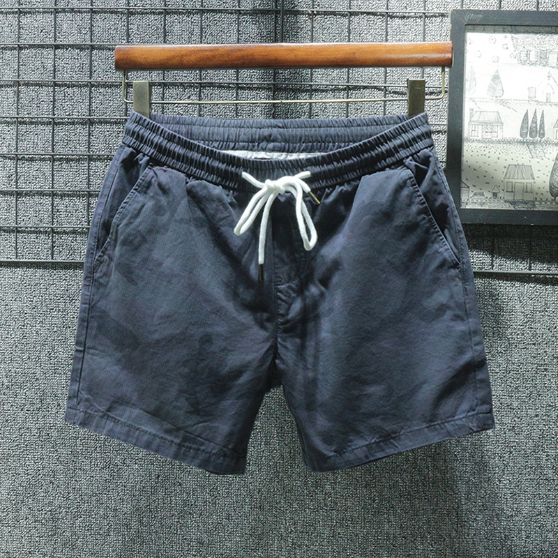 纯棉深灰色夏季 休闲四分裤男薄款短裤迷彩三分宽松直筒2026新款