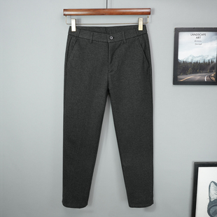 秋冬季毛呢九分裤子男士休闲裤宽松直筒加绒加厚西裤春秋2025新款
