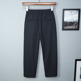 男直筒高级黑色西裤 2025宽松九分休闲裤 阔腿高端垂感 薄款 柔软夏季