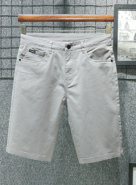 浅灰色纯棉休闲短裤男士夏季五分裤直筒外穿中裤高端2024年新款