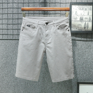 浅灰色纯棉休闲短裤男士夏季五分裤直筒外穿中裤高端2026年新款
