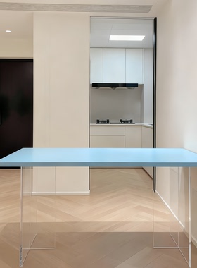 瑞典Arte 多巴胺餐桌亚克力悬浮饭桌家用吃饭桌子书桌办公桌定制