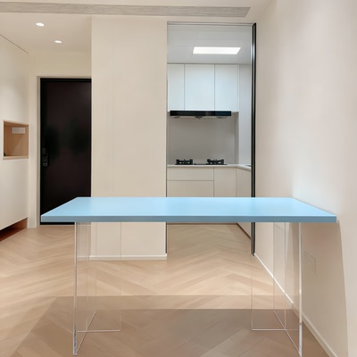 瑞典Arte 多巴胺餐桌亚克力悬浮饭桌家用吃饭桌子书桌办公桌定制