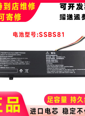 适用于全新雷神 ThunderBook16 IGER Z1 笔记本电脑SSBS81电池