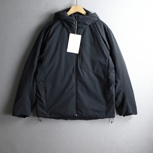 优外汇 欧美小树原货徽章刺绣软壳薄款连帽男户外鹅绒保暖羽绒服