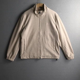 优外汇 棉衣夹克 欧美L家原货立领刺绣纯色绒面保暖加棉秋冬男薄款