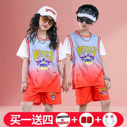 儿童专业篮球服男童演出服装女童短袖运动套装训练服背心球衣定制
