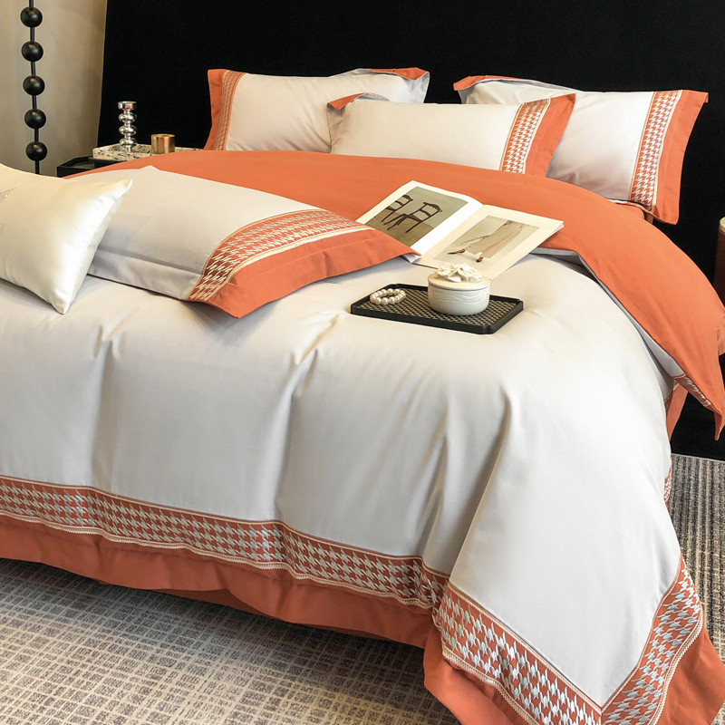 长绒棉磨毛四件套全棉加厚刺绣