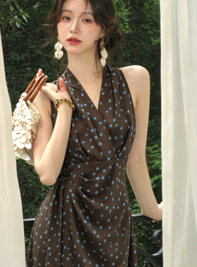 哎莉丝-26夏上新法式唯美浪漫气质斜裁连衣裙（含50真丝）(不y638