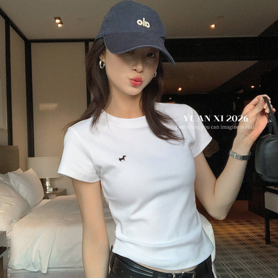 元熙-26夏上新全店自留爆款小马刺绣正肩T短袖T恤(领标位置266121