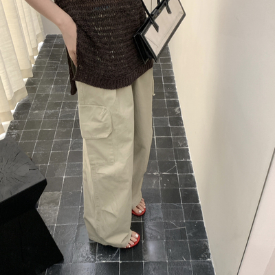 overment-26夏上新美式抽绳侧边口袋休闲工装裤wl20260006