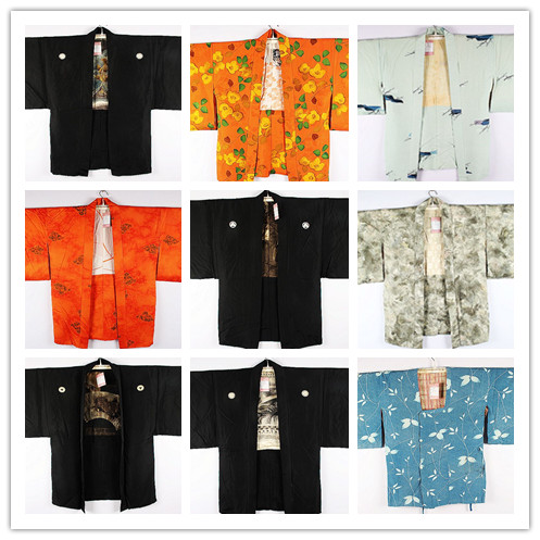 古着vintage传统日本和服纯色印花浴衣羽织和风舞台宽松短外套205