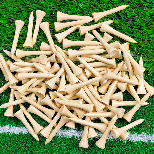 100pcs/包 高尔夫木TEE 清漆木质高尔夫球座球托 Golf tee发球梯