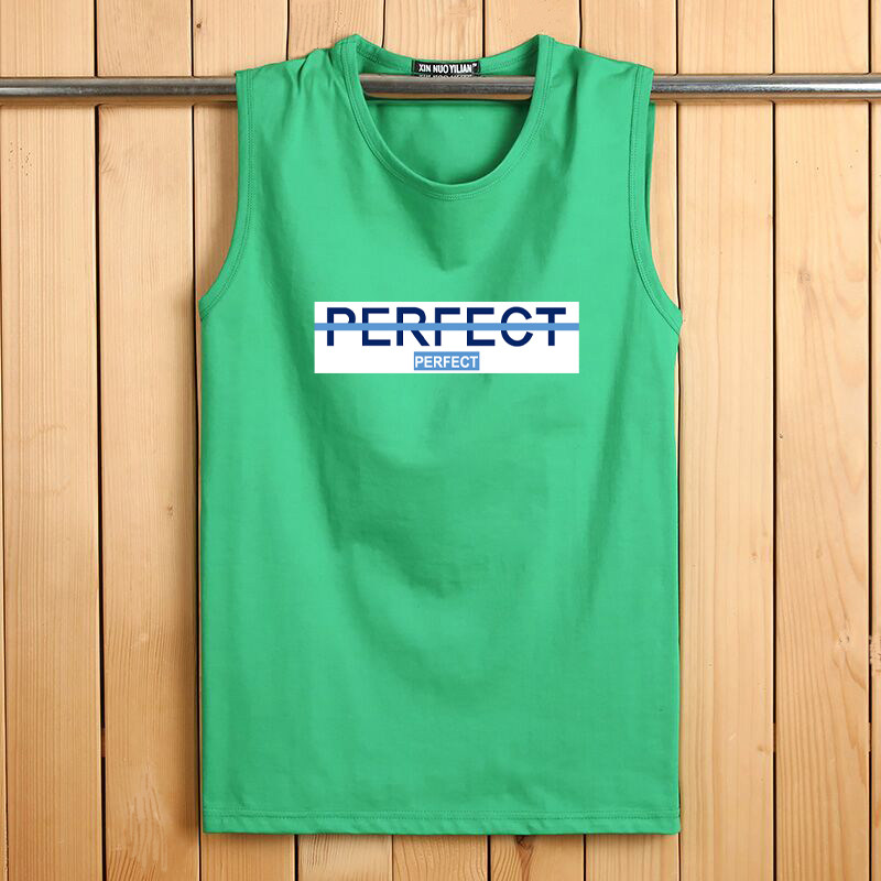 DAILY SPECIAL VEST MENS SLEEVELESS T-SHIRT COTTON LOOSE MENS SPORTS FITNESS TRAINING VEST SHOULDER ROUND NECK SHIRT