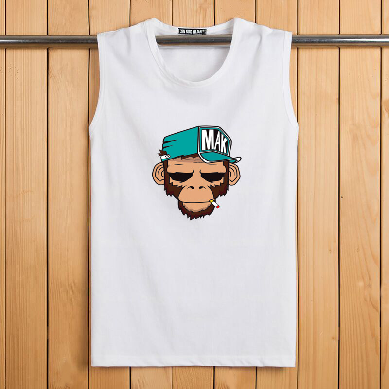 DAILY SPECIAL VEST MENS SLEEVELESS T-SHIRT COTTON LOOSE MENS SPORTS FITNESS TRAINING VEST SHOULDER ROUND NECK SHIRT