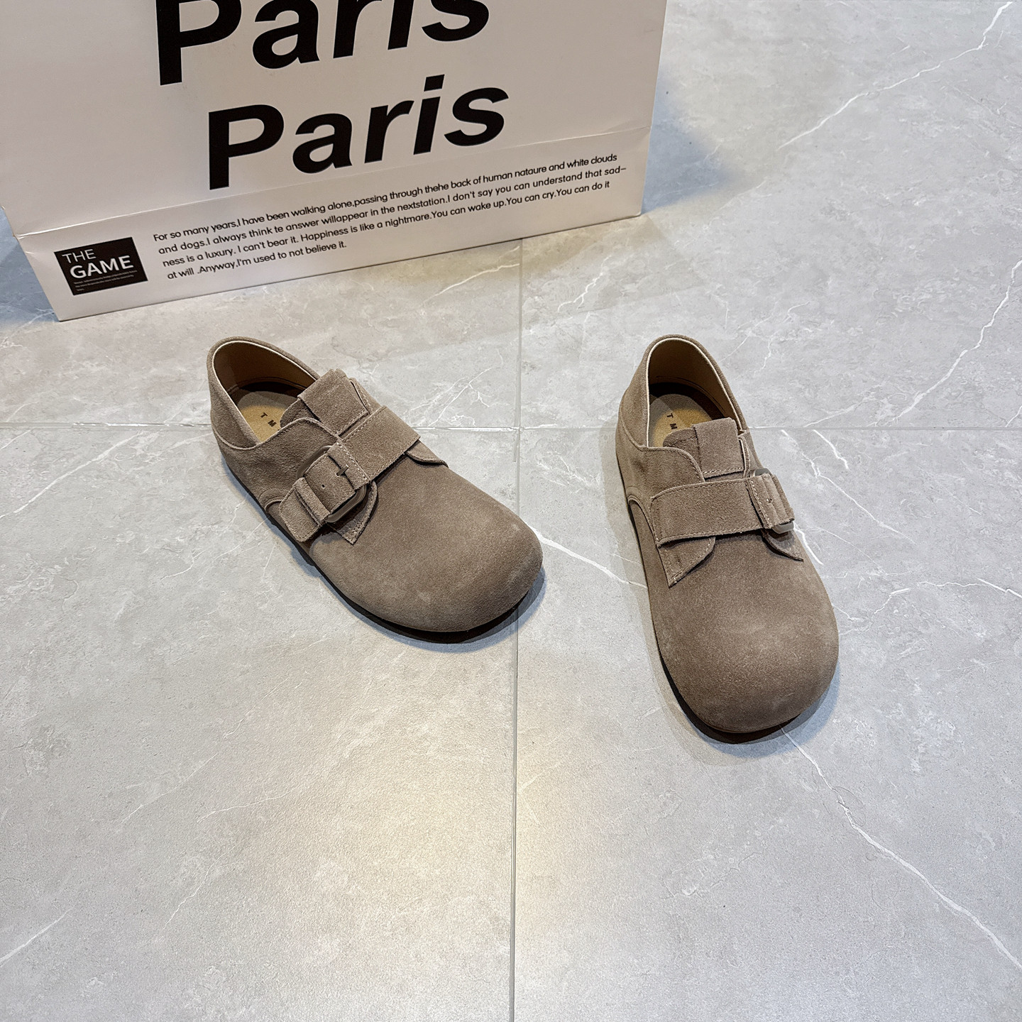 隐藏厚底增高全包带扣勃肯鞋女磨砂2026春新款复古懒人芒果头单鞋,女鞋,勃肯鞋/软木鞋,淘宝优惠券,粉丝福利购,淘宝优惠卷