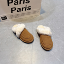 毛毛拖鞋女外穿2025新款舒适百搭休闲懒人加绒雪地鞋桑坡羊毛半托