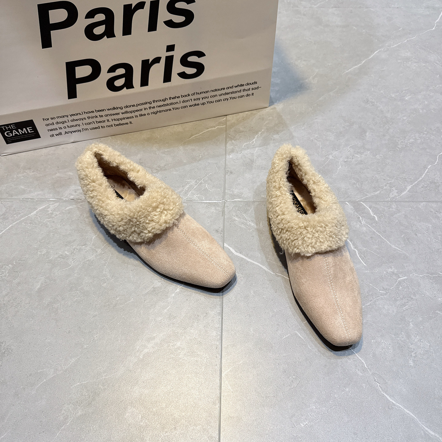 2025秋冬新款加绒毛毛鞋女棕色尖头粗跟保暖棉鞋一脚蹬全包穆勒鞋,女鞋,穆勒鞋,淘宝优惠券,粉丝福利购,淘宝优惠卷