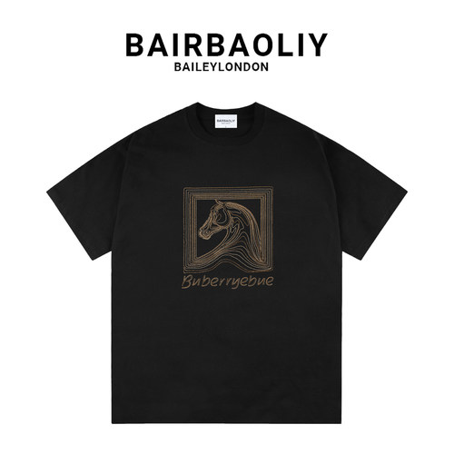 BAIRBAOLIY短袖百搭青年烫钻马儿