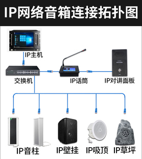 IP网络广播室外防水草坪校园公共广播系统数字话筒音柱音响箱 新品