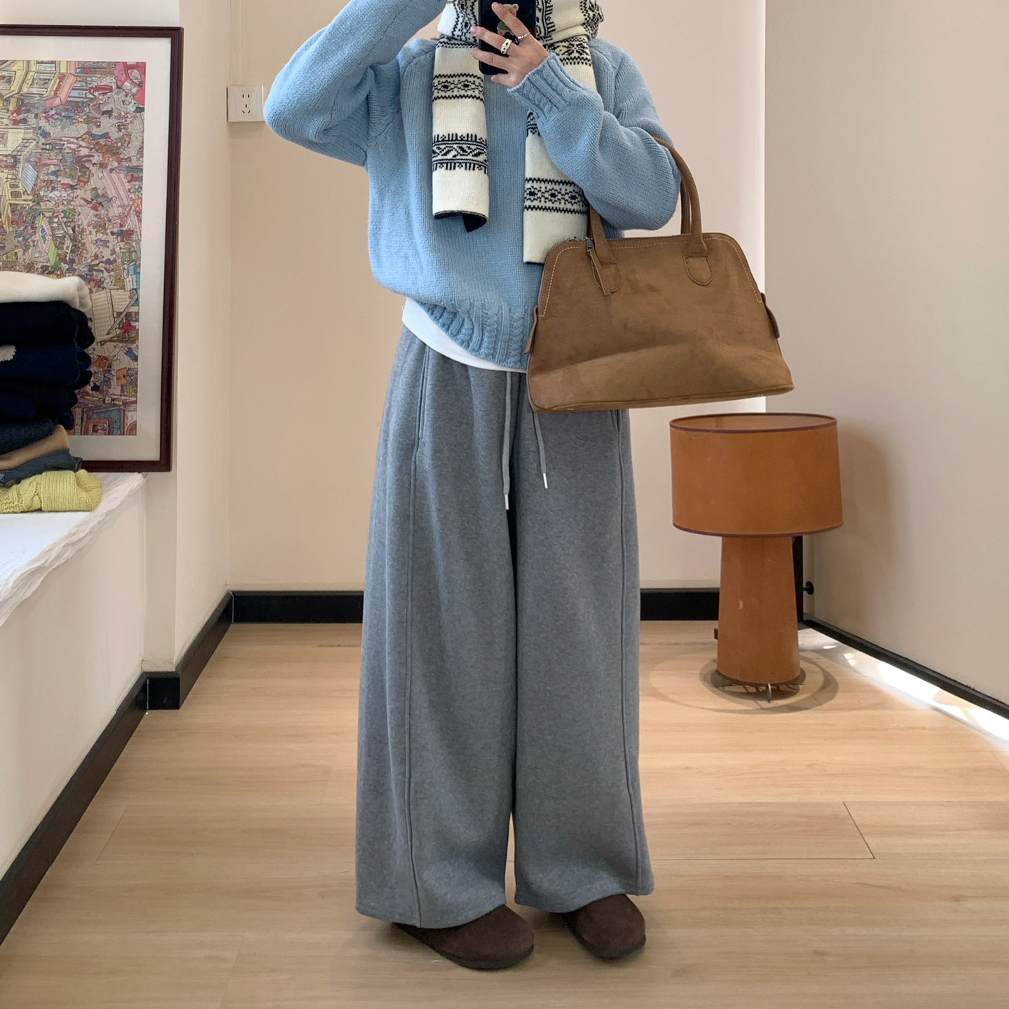 Omang桃喜 小个子加绒弯刀卫裤女冬季松紧腰休闲慵懒阔腿运动裤,女装/女士精品,卫裤,淘宝优惠券,粉丝福利购,淘宝优惠卷