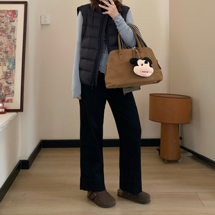 Omang桃喜 小个子弹力牛仔烟管裤女春季修身显瘦黑色小直筒九分裤