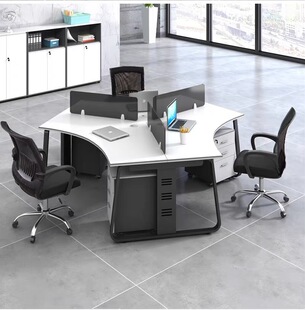 办公桌椅组合双人4人职员桌6人现代简约办公家具四人位员工