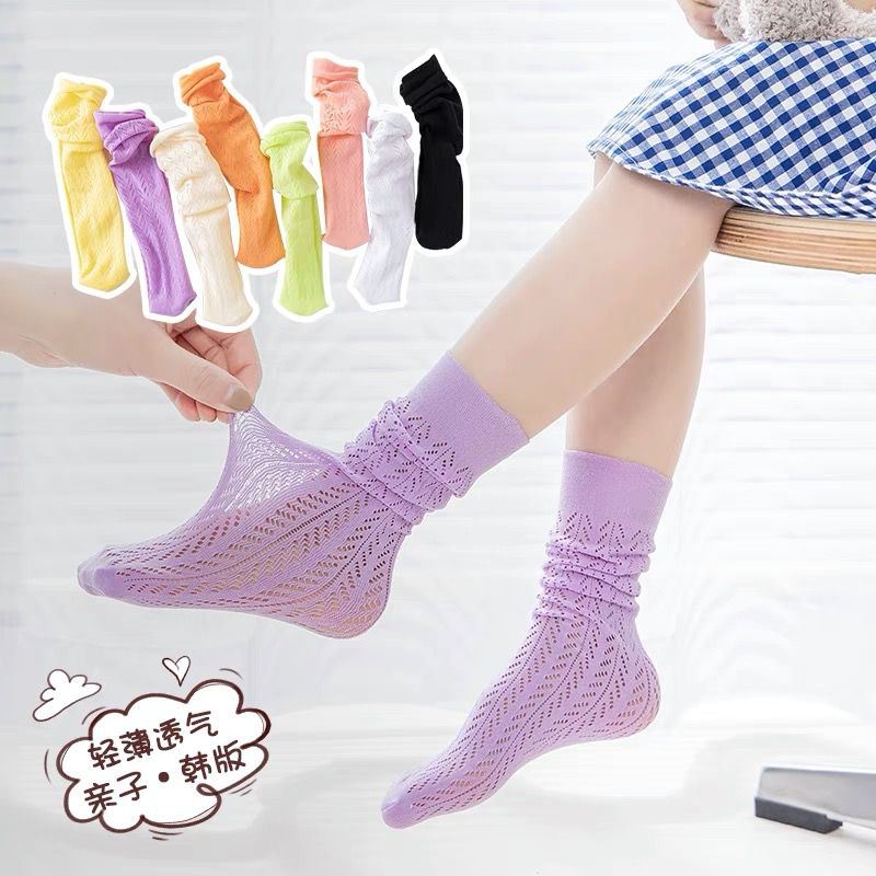 儿童长袜子薄款堆堆口中