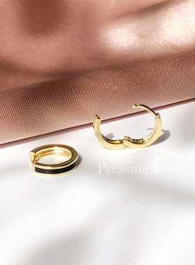 Pressing Love气质简约纯银耳扣睡觉不用摘耳钉韩国个性小耳环女