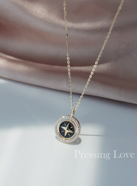 P.Love一款两戴八芒星纯银项链女款2025女轻奢小众高设计感锁骨链