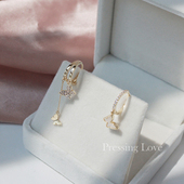 设计感耳饰小众气质耳扣款 P.Love仙美蝴蝶耳环女 不对称AB款 耳坠