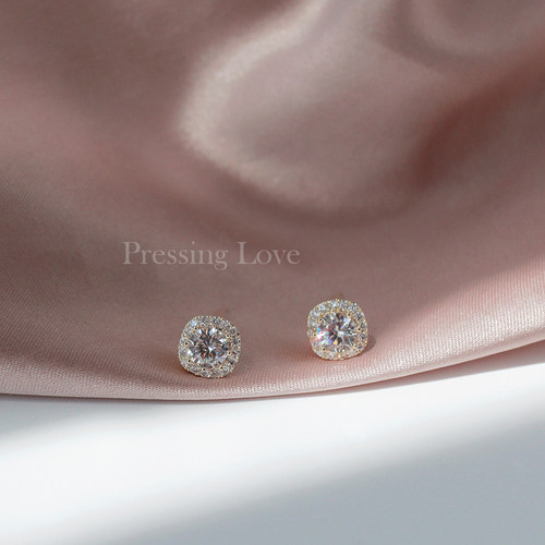 PressingLove日常经典锆石耳钉