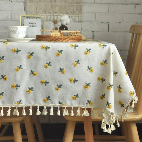 刺绣餐桌布ins咖啡厅民宿