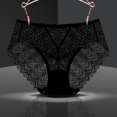 正品外贸单出口产品蕾丝面料性感柔软透气舒适中高腰女士内裤大码