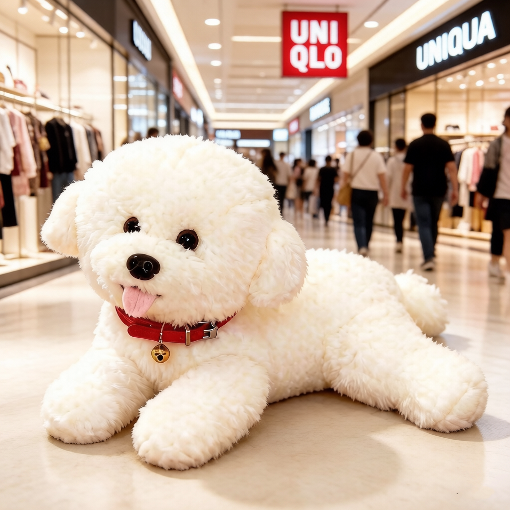 可爱仿真白色泰迪犬毛绒玩具小狗