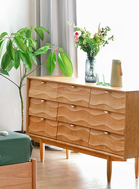 舍间 日式实木九斗柜樱桃木北欧简约客厅储物柜 卧室置物收纳柜