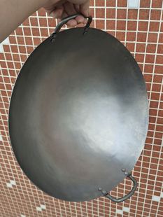 香港C枝记双耳铁锅熟铁老式代购厨师酒店商用炒锅传统家用炒锅