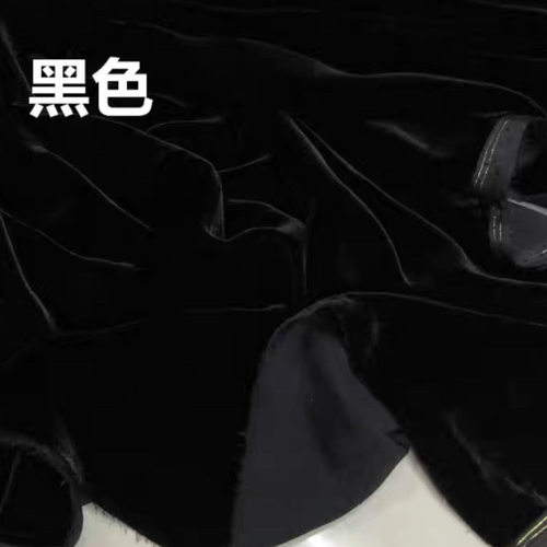 新货1.4米大宽幅黑色真丝丝绒布料桑蚕丝乔绒 春秋裤子连衣裙面料