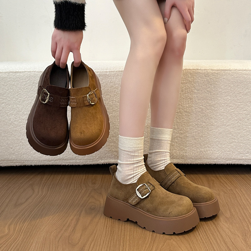 厚底增高全包勃肯鞋女皮带扣一脚蹬乐福鞋2026春季新款复古风单鞋,女鞋,勃肯鞋/软木鞋,淘宝优惠券,粉丝福利购,淘宝优惠卷
