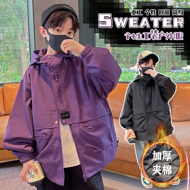 连帽(不可脱卸)聚酯纤维B类保暖男女通用棉袄/棉服