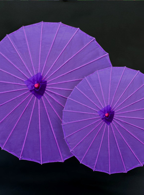 古商堂大号纯色紫色绸布伞绢纱丝绸油纸工艺伞COS舞蹈演绎道具伞
