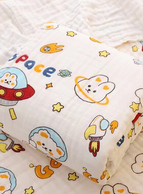 六层纯棉纱布宝宝浴巾2025新款全棉儿童新生婴儿超软吸水浴巾盖毯