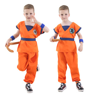 万圣节服装 龟派cosplay动漫表演服装 儿童男装 七龙珠孙悟空服装