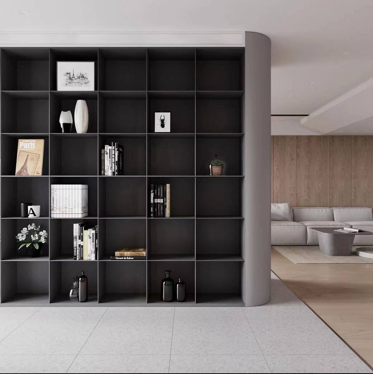 轻奢不锈钢钢板柜极窄边灯光藏酒柜客厅展示柜网红电视背景墙定u.