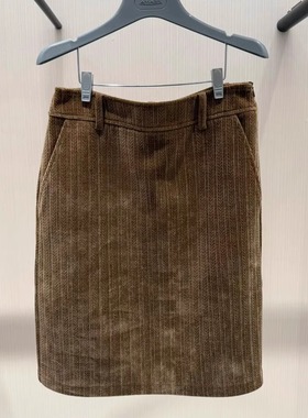 阿玛施女装2025秋装新款时尚极简简约百搭雪尼尔短半裙包裙520027