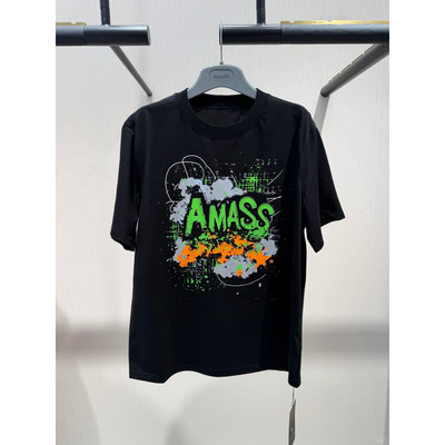 阿玛施夏季宽松字母印花女T恤