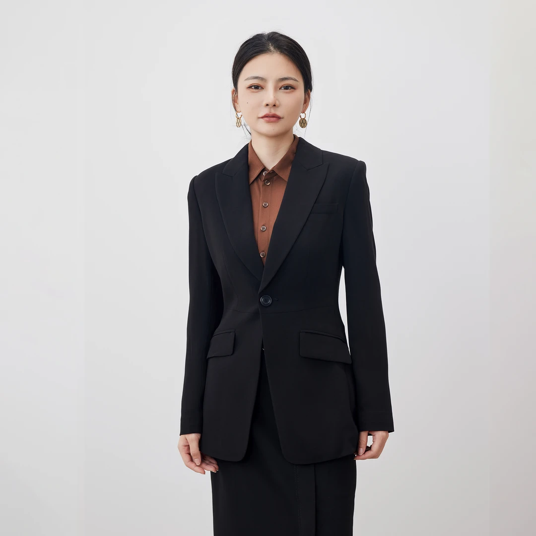 修身通勤西装外套女装百搭一粒扣