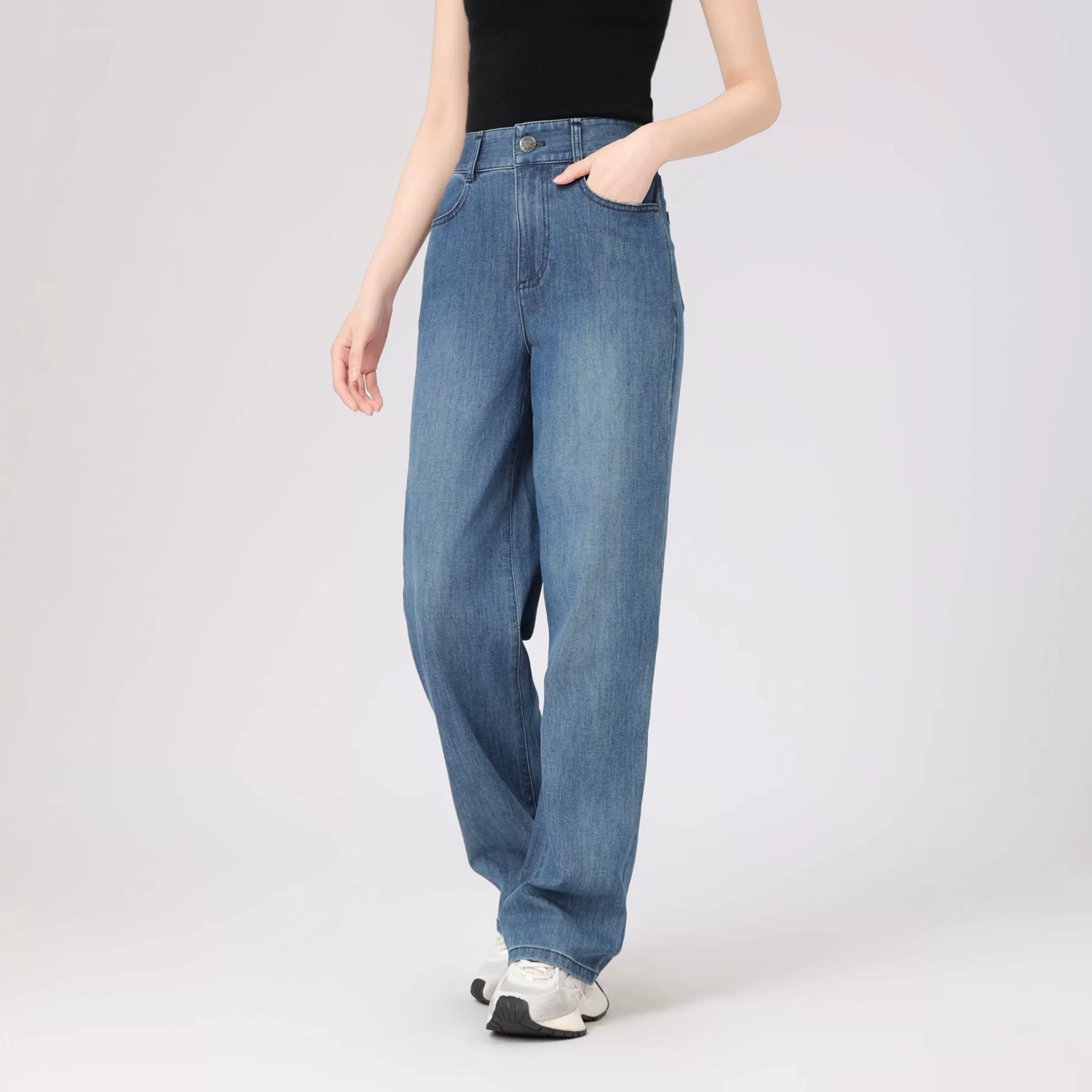 高腰显瘦复古洋气香蕉牛仔裤女装